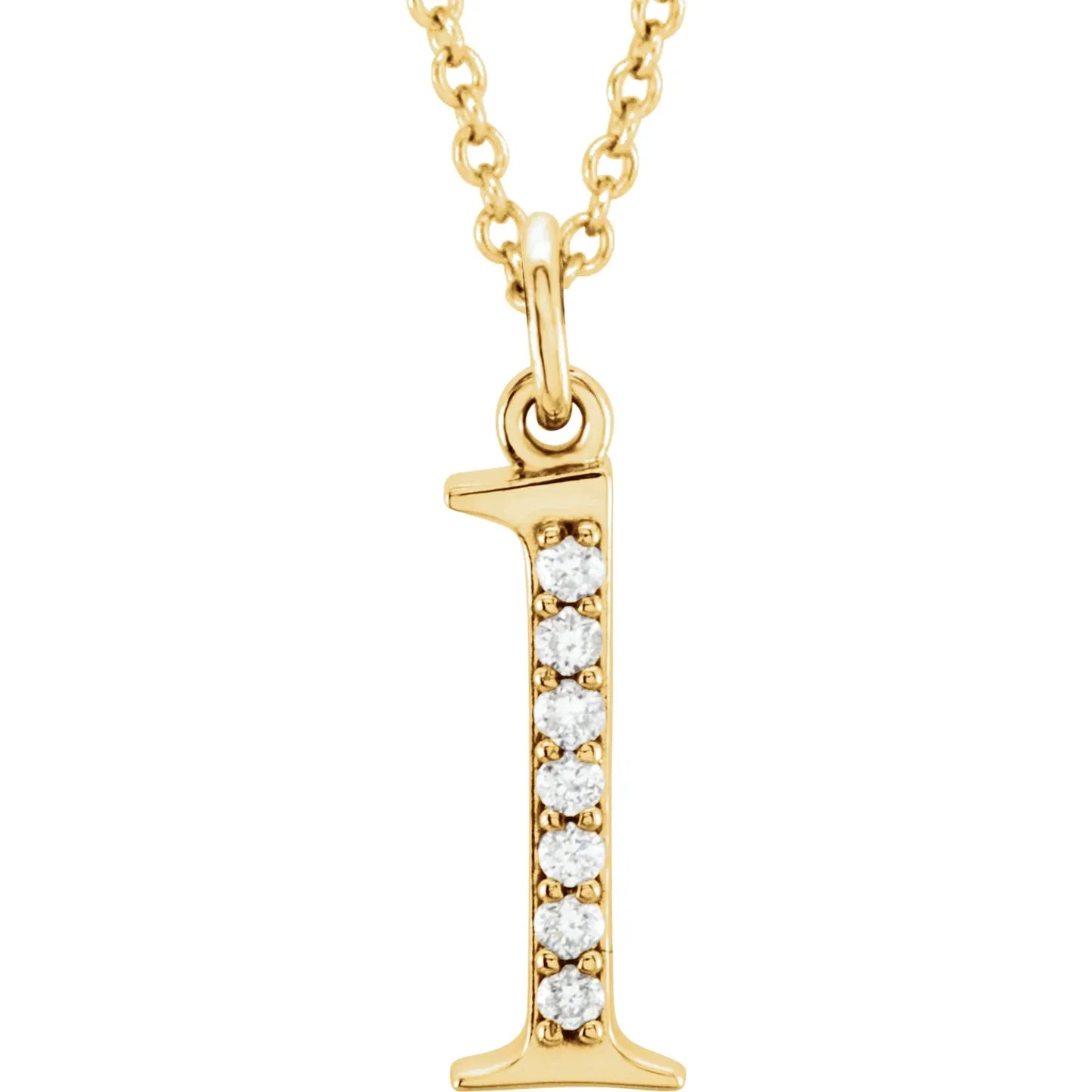 Natural Diamond Lowercase Initial A-Z Necklace