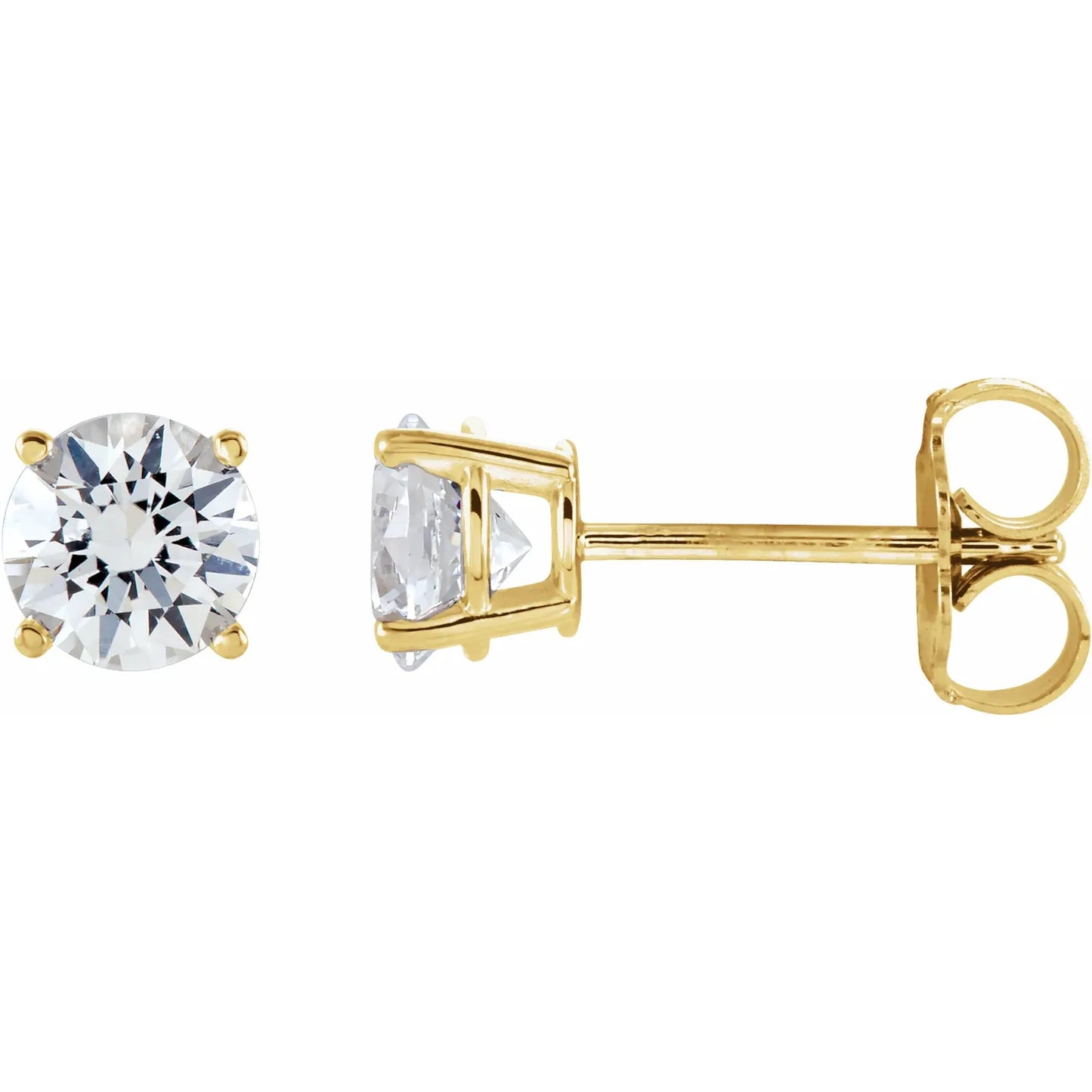 Gold Natural Diamond Stud Earrings