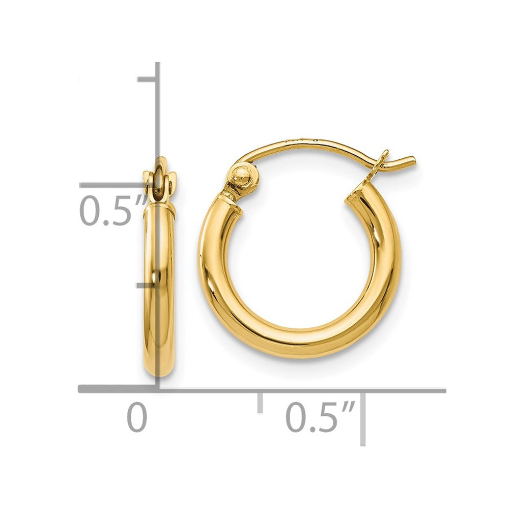 Polished Hoop Earrings 2 mm x 12 mm