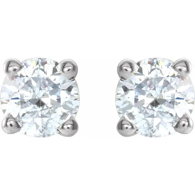 White Gold Natural Diamond Stud Earrings