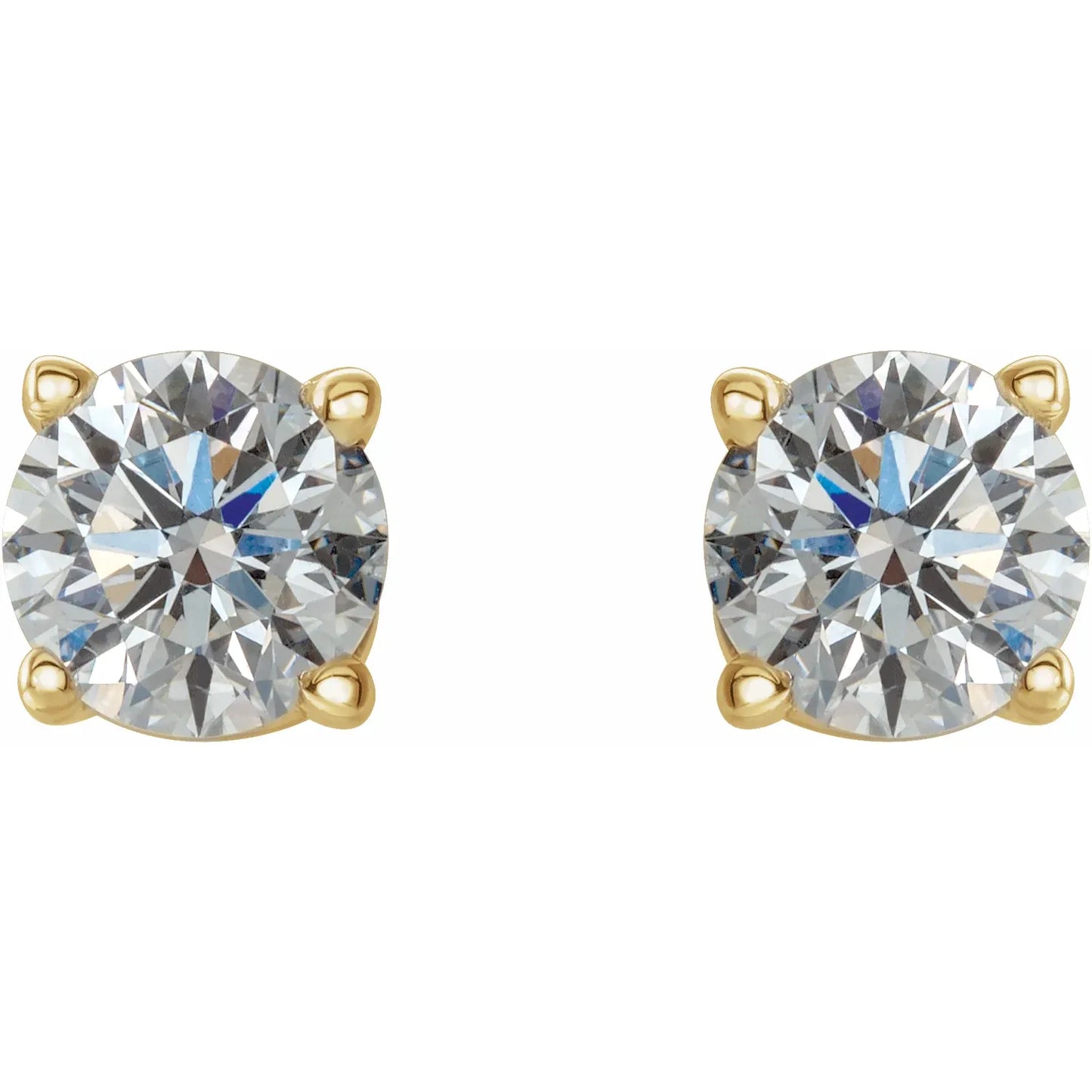 Gold Natural Diamond Stud Earrings