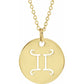 Zodiac Round Disc Necklace 16-18"