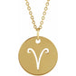 Zodiac Round Disc Necklace 16-18"