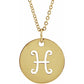 Zodiac Round Disc Necklace 16-18"