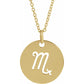 Zodiac Round Disc Necklace 16-18"