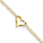 Double Strand Heart Anklet 9 Inches Plus 1 Inch Extension