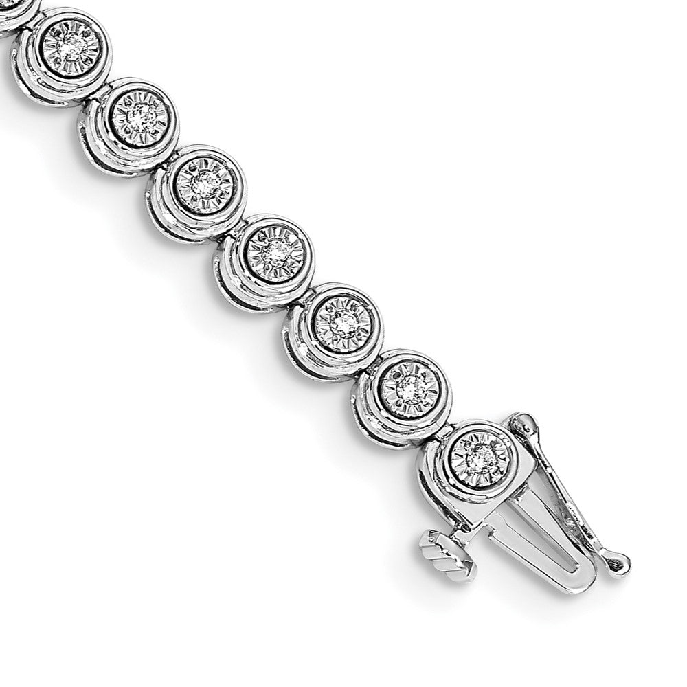 White Gold Diamond Circle Link Bracelet