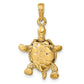 Solid Polished Moveable Turtle Pendant