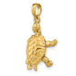 Solid Polished Moveable Turtle Pendant
