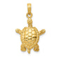 Solid Polished Moveable Turtle Pendant