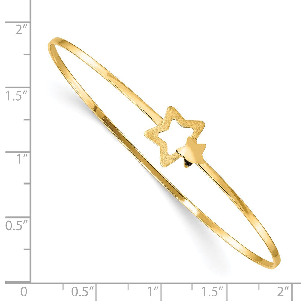 Brushed and Polished Stars Flexible Bangle