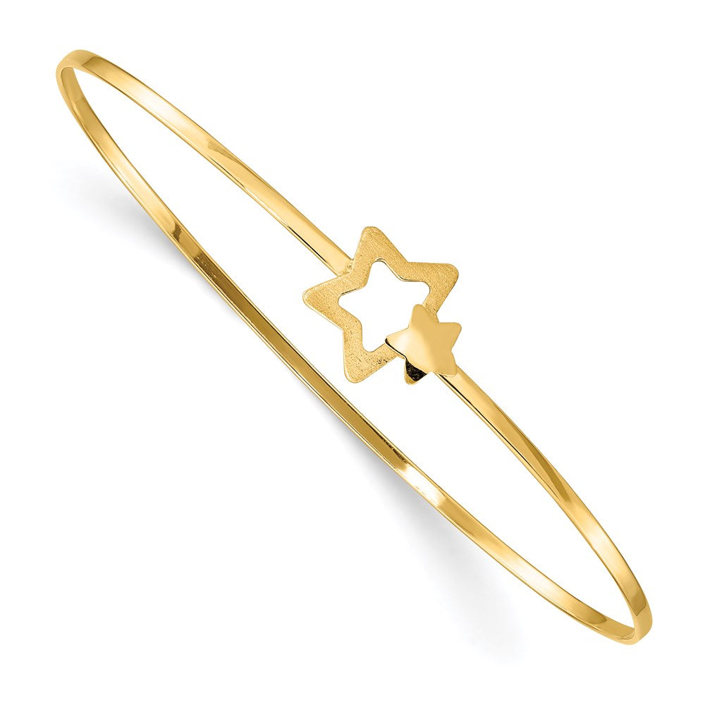 Brushed and Polished Stars Flexible Bangle