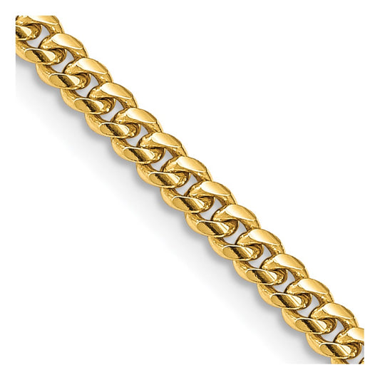 Solid Miami Cuban Link Chain w/Lobster Clasp Chain 20 Inches 3.5 mm