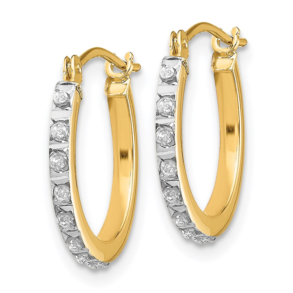 Diamond Hinged Leverback Hoop Earrings Small