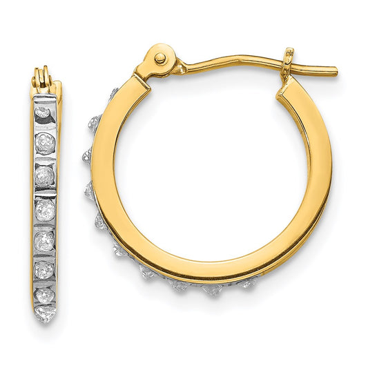 Diamond Hinged Leverback Hoop Earrings Small