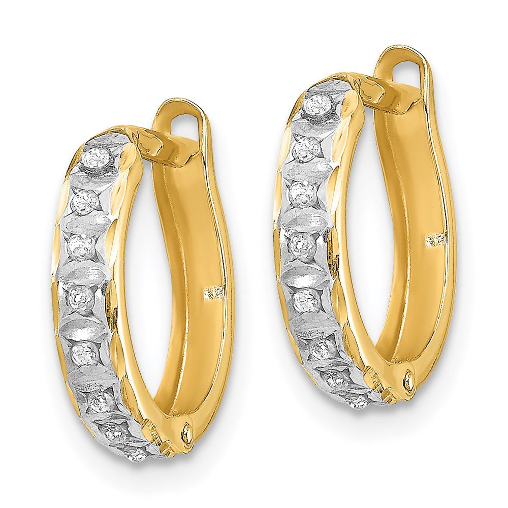 Diamond Fascination Round Hinged Hoop Earrings