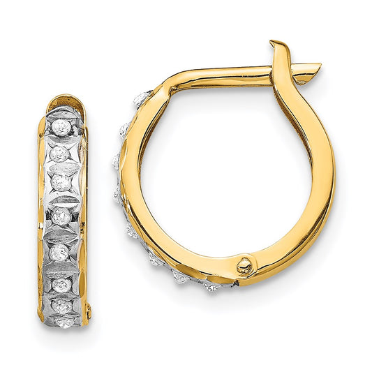 Diamond Fascination Round Hinged Hoop Earrings