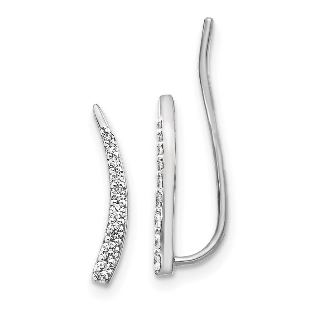 White Gold Diamond Ear Climber Earrings