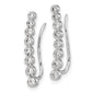 White Gold Diamond Graduated Ear Climber Earrings