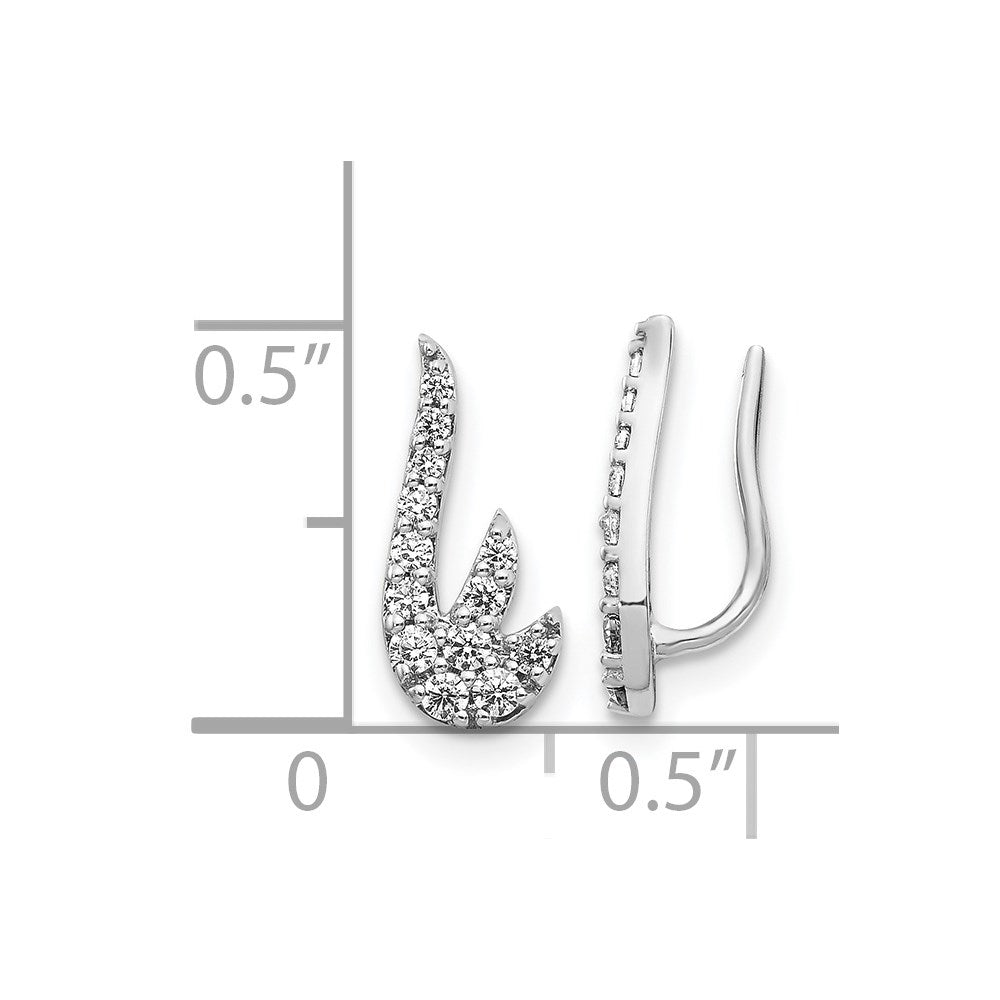 White Gold Diamond Ear Climber Earrings