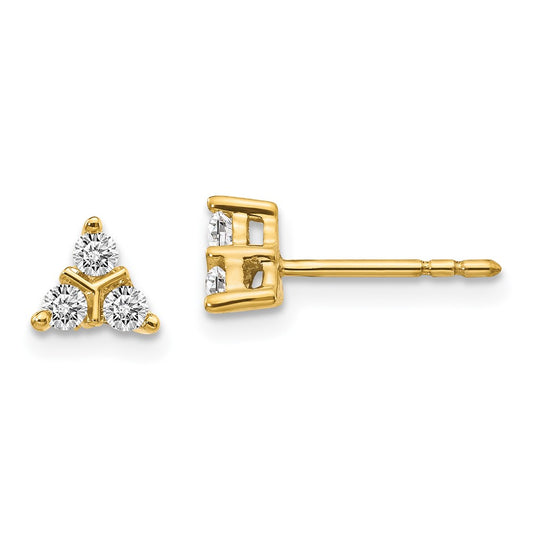 3-Stone Diamond Triangle Earrings