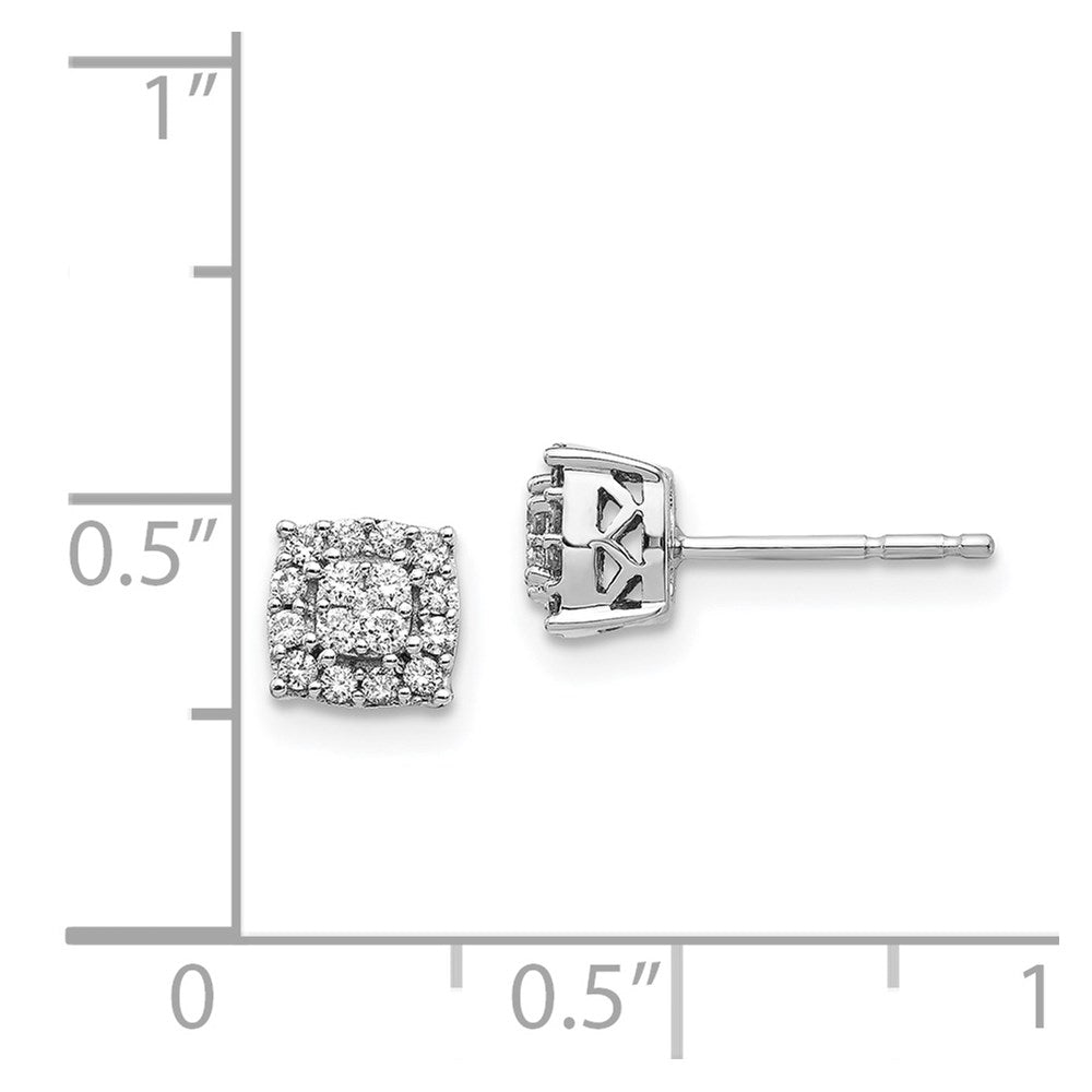 White Gold Diamond Post Earrings