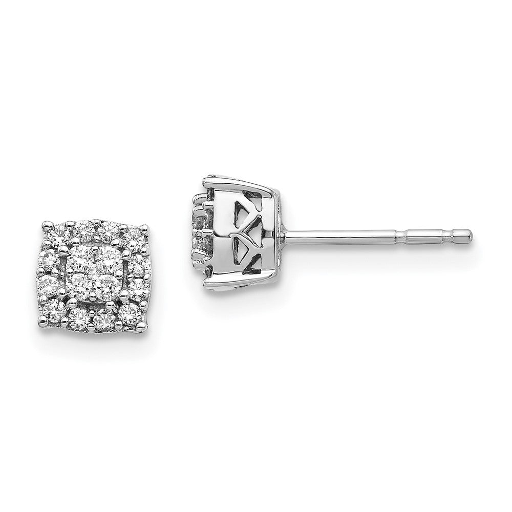 White Gold Diamond Post Earrings