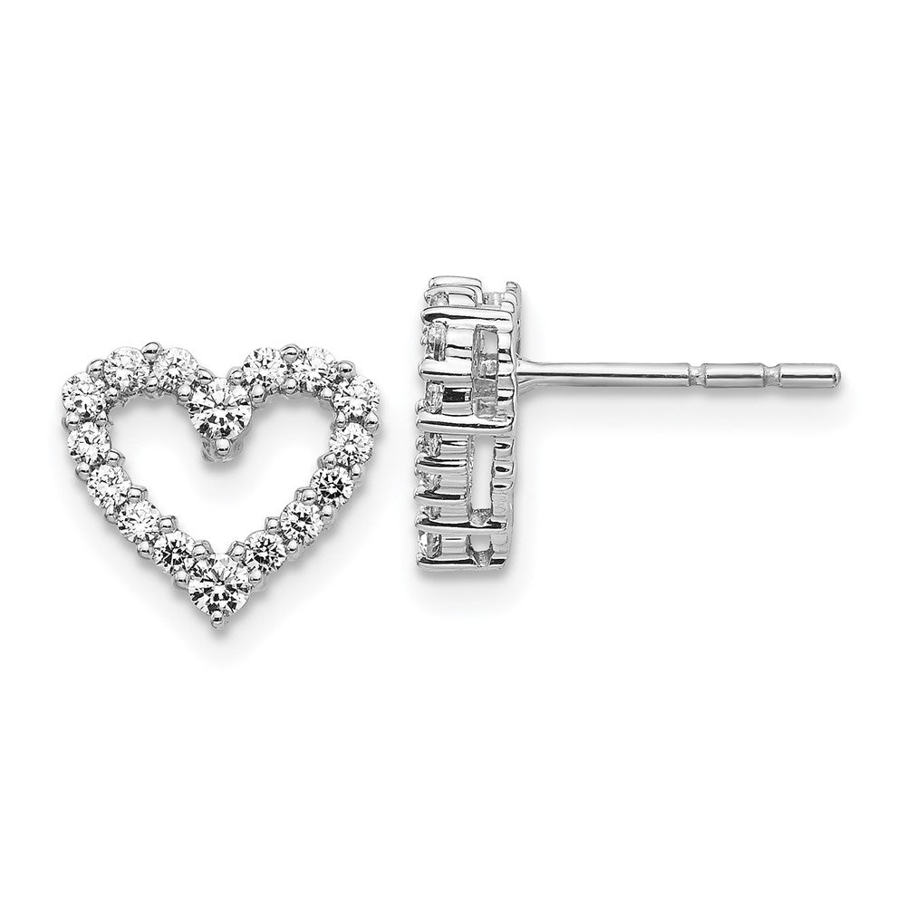 White Gold Diamond Heart Earrings