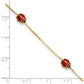 Polished Enameled Ladybugs Bracelet 6.5 Inches with 0.75 Inch Extension