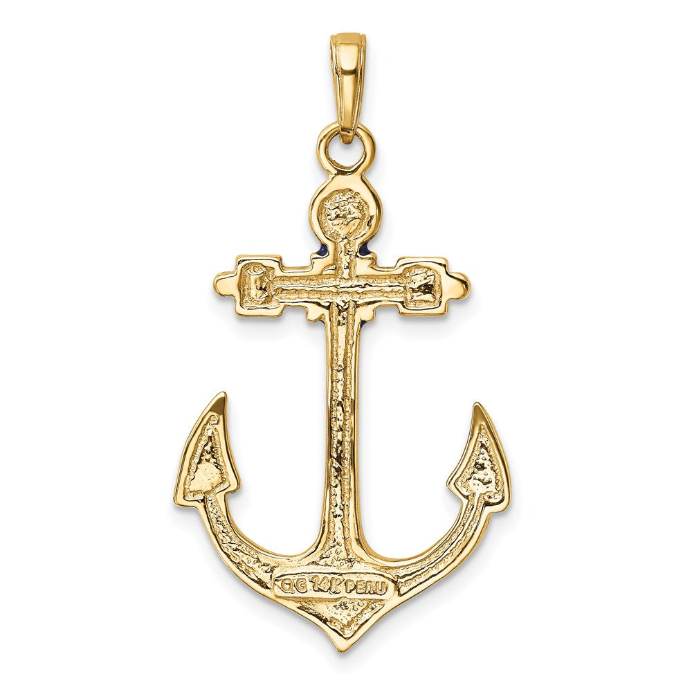 Red, White, and Blue Enameled Anchor Pendant