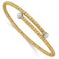 Two-Tone Polished Diamond-cut Flexible Bangle Bracelet