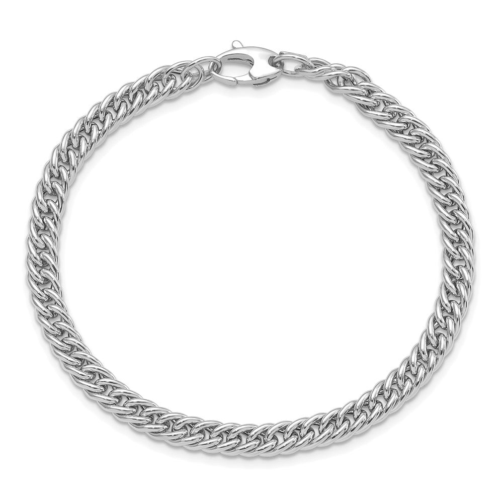 White Gold Polished Curb Link Bracelet