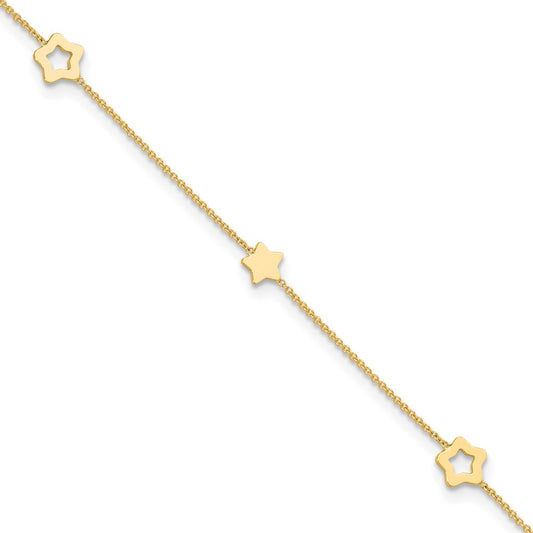 Polished Stars Anklet 9 Inches Plus 1 Inch Extension