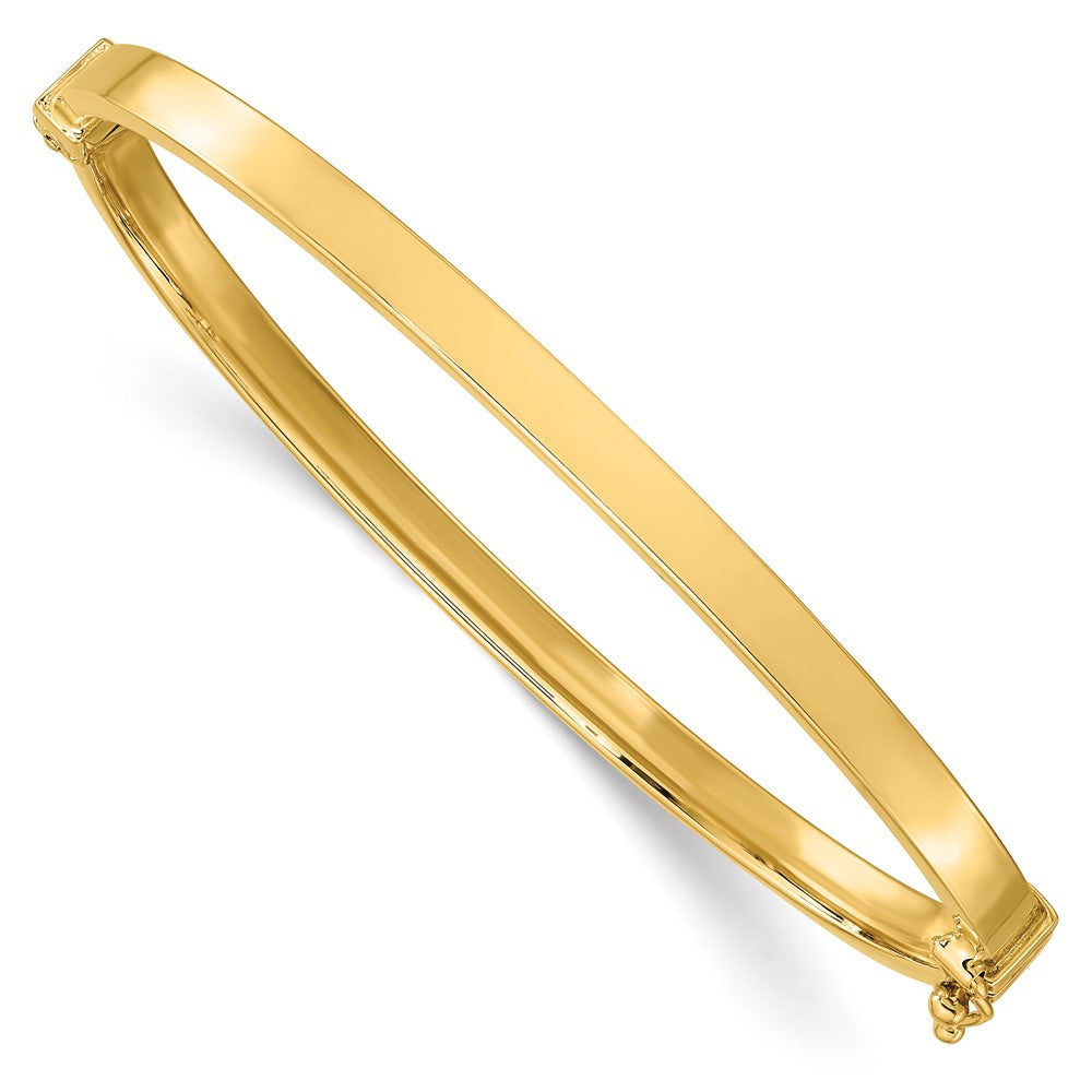 Gold Polished Hinged Bangle Bracelet