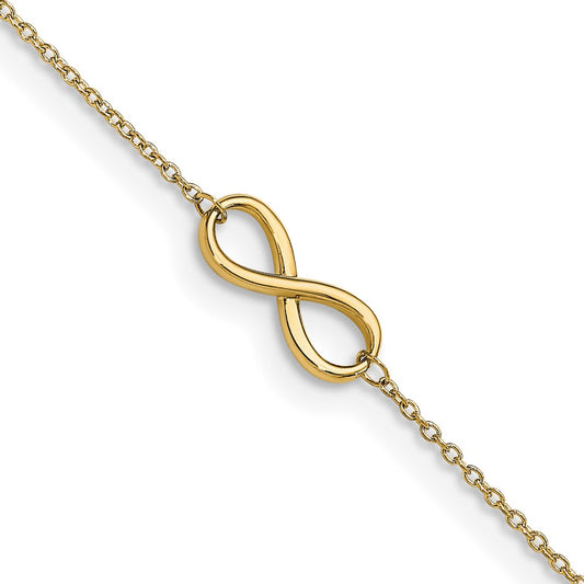 Polished Infinity Anklet with 1 Inch Extension