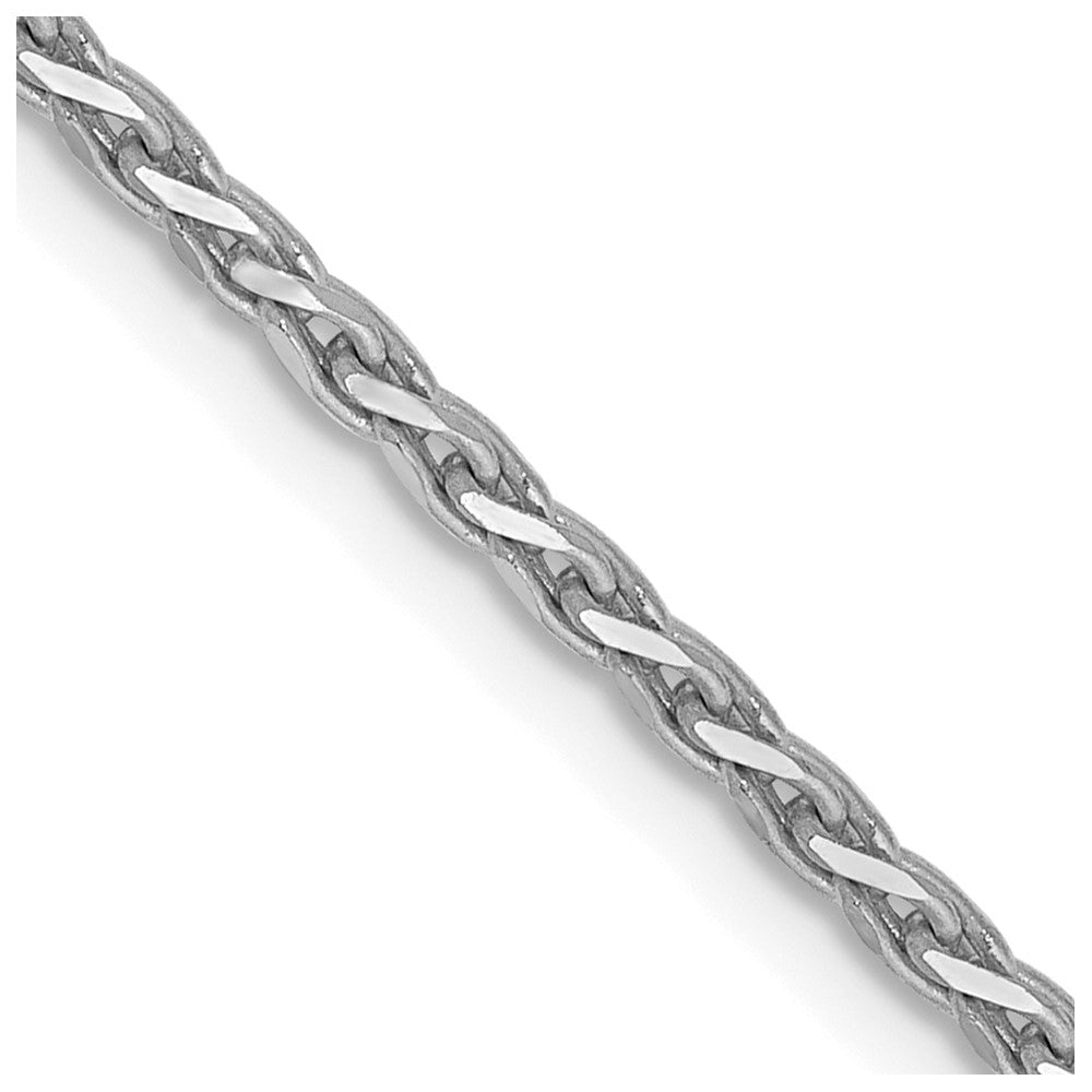 White Gold Diamond-cut Parisian Wheat Chain w/Lobster Clasp 18 Inches