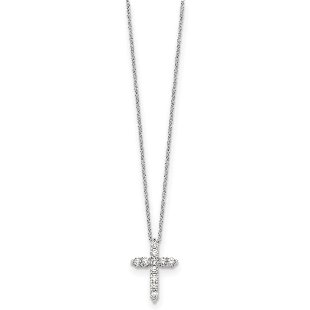 White Gold Classic Diamond Cross Necklace