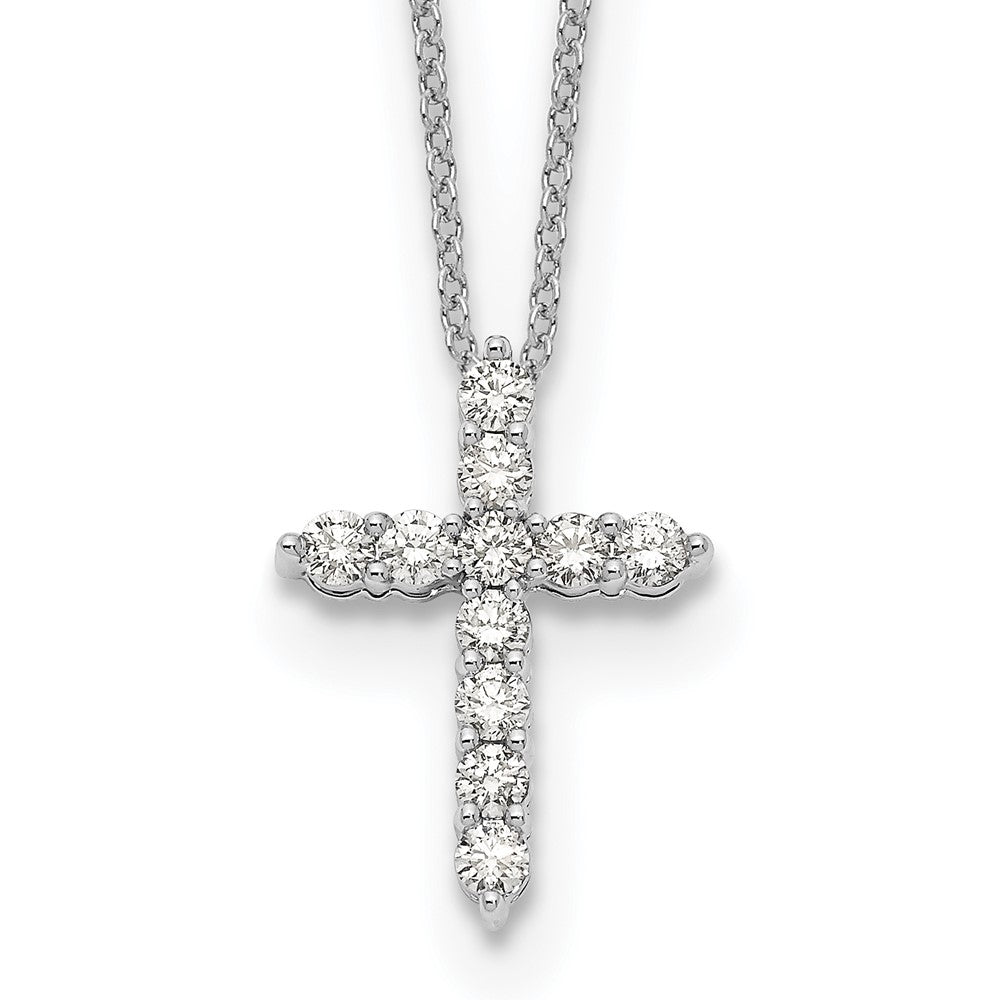 White Gold Classic Diamond Cross Necklace