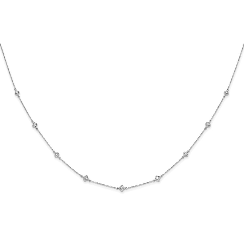 White Gold Diamond Multi Station Necklace