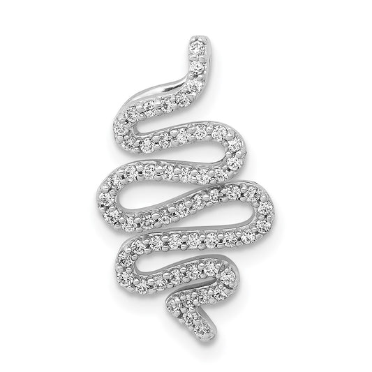 White Gold Diamond Fancy Curved Line Chain Slide 1/3 CTW