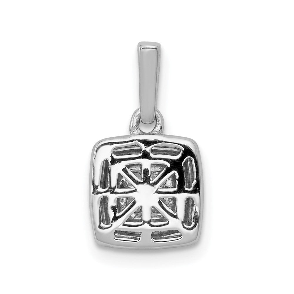 White Gold Diamond Square Cluster Pendant