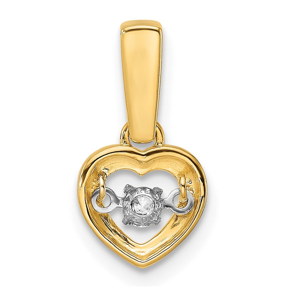 Diamond Polished Heart Dangle Pendant