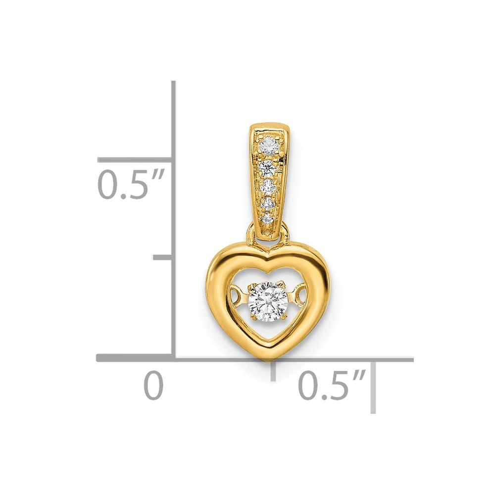 Diamond Polished Heart Dangle Pendant