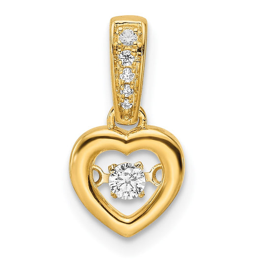 Diamond Polished Heart Dangle Pendant