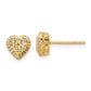 Polished Diamond-cut Heart Post Earrings