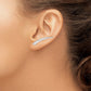 White Gold Polished and Textured Ear Climber Earrings