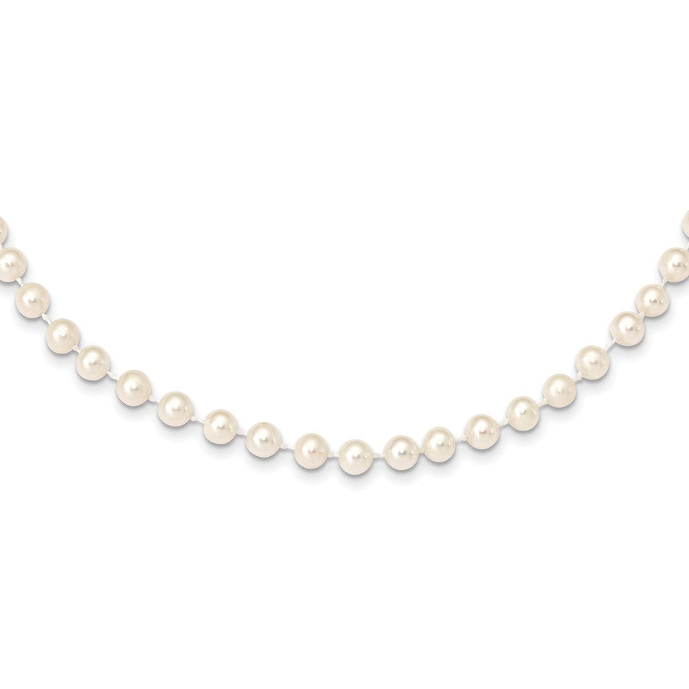White Near Round Freshwater Cultured Pearl Necklace