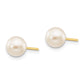 Round White Saltwater Akoya Cultured Pearl Stud Post Earrings