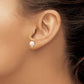 White Round Saltwater Akoya Cultured Pearl Diamond Post Earrings