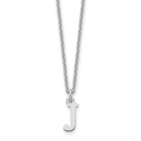 White Gold Cutout Letter Initials A-Z Necklace